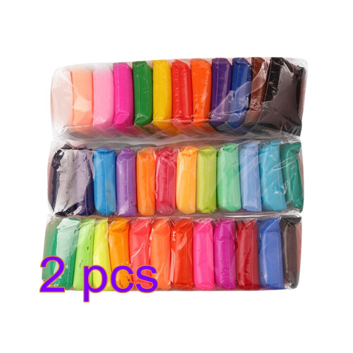 2Stk 36 Farben Knetmasse Lufttrocknend Flexibles Bastelmaterial