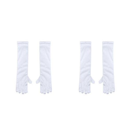 2Paires Blancs Longs Satin Pour Cérémonie 2