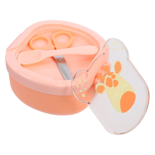 3Stk Baby Teller Set Orange Mit Schneideschere Saugnapf 2