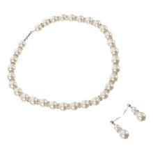 2Sets Parel Ketting Met Oorbellen Set Wit Bruiloft