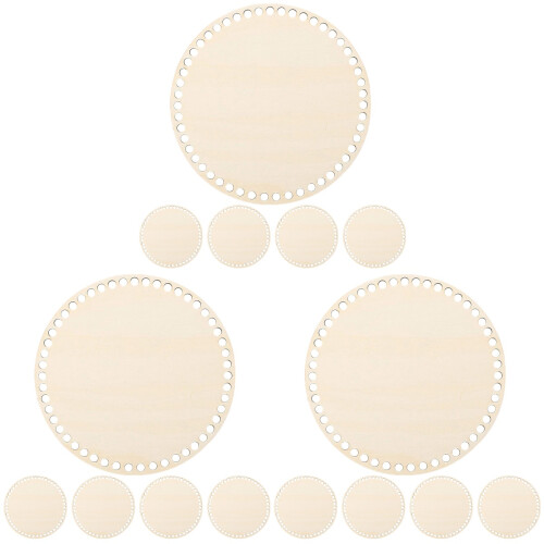 15Pièces Base Rigide En Bois Beige Pour Sac Crocheté DIY 1