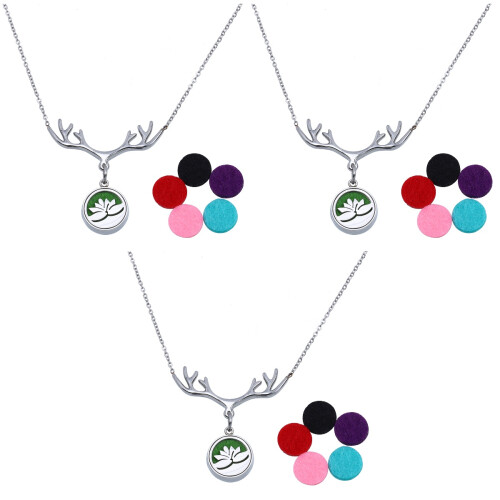 3St Kollier Diffuser Ketting Lotus Bloem Aromatherapie Decor 2