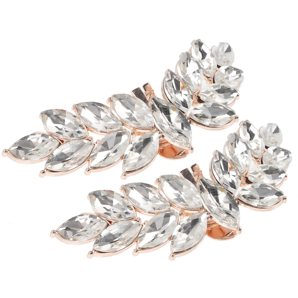 2Paren Paar Gouden Schoenbuckles Met Kristallen Vrouwen-image