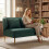 Homcom HOMCOM 2 Seater Sofa, Small Sofa with Wing Back, Thick Seat, Dark Green 1