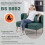 Homcom HOMCOM 2 Seater Sofa, Small Sofa with Wing Back, Thick Seat, Dark Green 7