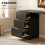 Homcom HOMCOM 120cm PC Table Workstation Computer Desk w/ Drawers, 3 Shelves Black 5