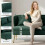 Homcom HOMCOM 2 Seater Sofa, Small Sofa with Wing Back, Thick Seat, Dark Green 4