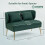 Homcom HOMCOM 2 Seater Sofa, Small Sofa with Wing Back, Thick Seat, Dark Green 2