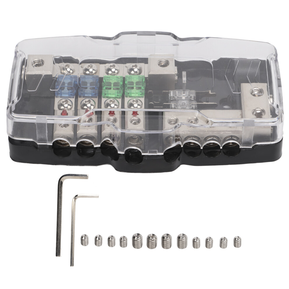 Midi Mini Anl Fuse Block Fused Power Distribution Block Led Indicator Circuit Protection Wide Application Enhanced Safety Car Audio Adjustable Red 9437117445324