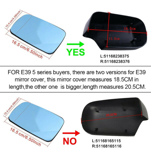 Left Side Wing Mirror Rearview Mirror Glass Heated for - 7 Series E38 1995-2001 5 Series E39 2000-2003