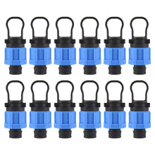 12 PièCes Bouchon D'Embout de Tube D'Irrigation Goutte à Goutte Raccord Universel 1/2 Pouce, Compatible avec les Tubes de Ruban Goutte à Goutte