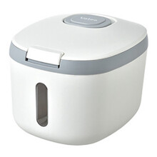 5Kg Rice Bucket Sealed Rice Dispenser Insect Moisture Proof Sealed Rice Storage Container Grain Storage Box Grey