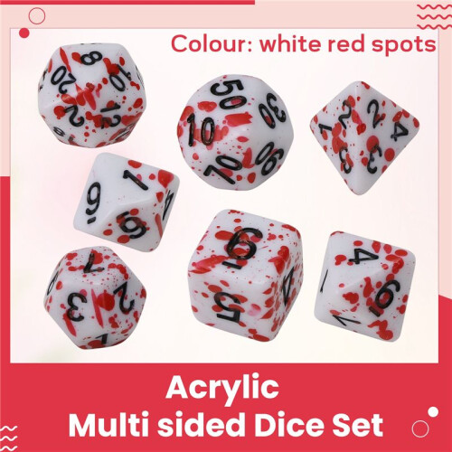 14 Stycken BlodstäNktäRningar Polyedriska TäRningar med 7 TäRningar för RPG DND Rollspel TäRningsspel 1