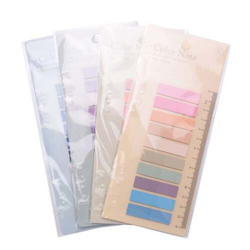 800 Pcs Sticky Index Tabs, 4 Sheets Morandi Strip Index Tabs, Writable Page Sticky Notes with Ruler for Page Marking 2
