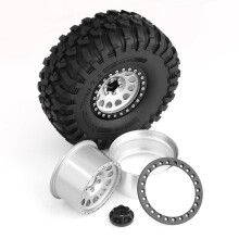 4PCS 135mm Metal 2.2 Beadlock Wheel Rim Tire Set for 1/10 RC Crawler Car Axial SCX10 Wraith Capra TRX4 D90,B