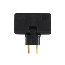 Rotate EU Plug Converter 3 i 1 Roterbar Outlet Extender 180 Graders FöRläNgningsplugg Multi Plug Outlet Adapter, Svart