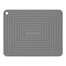 Large Silicone Pot Holder Square Thick Heat Insulation Pad Non-Slip Corrugated Kitchen Table Mat(Gray)