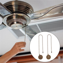2Pcs Ceiling Fan Pull Chain Set Sun & Moon Pattern Pull Chains Extension Copper Beaded Fan Pull Chain with Ornament