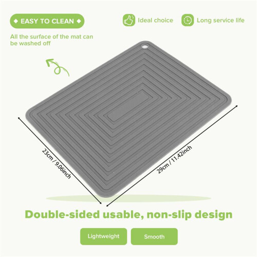 Large Silicone Pot Holder Square Thick Heat Insulation Pad Non-Slip Corrugated Kitchen Table Mat(Gray) 1