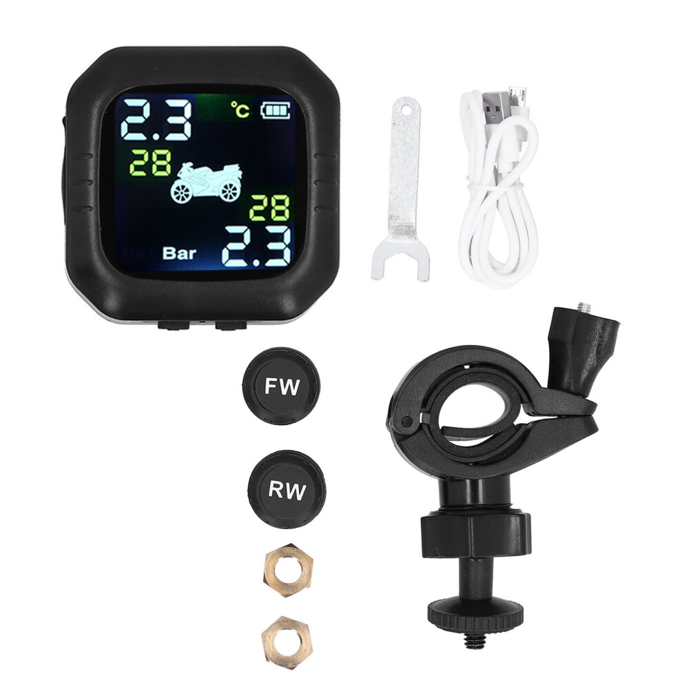 Uni Motorcycle Wireless Tpms Digital Lcd Display Real Time Tire Pressure And Temperature Monitor Waterproof Dustproof Enhanced Tire Longevity 9190834343211
