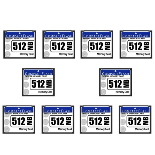 10X 512MB Compact Flash Memory Card for Camera, Advertising Machine, Industrial Computer Card