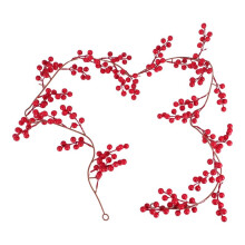 Christmas Red Berry Garland, Artificial Burgundy Red Pip Berry Artificial Berry Garland for Indoor Outdoor Decoration