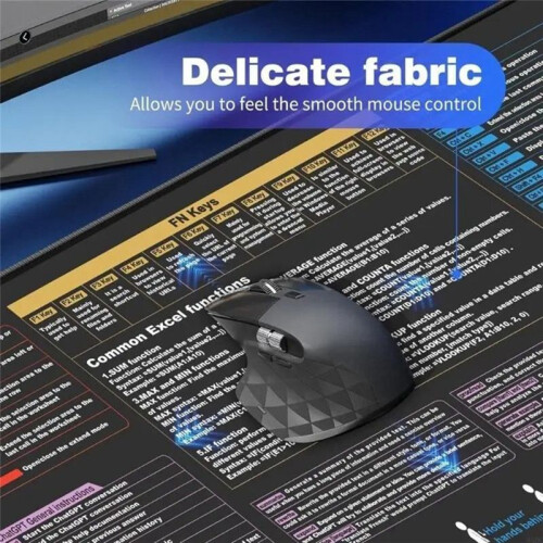English Mouse Pad Excel Text Editor Cheat Sheet Shortcut Mousepad for Programing Non-Slip Desk Mat 40x90x0.3CM 2