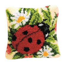 Ladybug Latch Hook Kits for DIY Pillow Cover Sofa Cushion Cover 40x40c