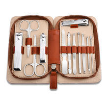 Gezichtsverzorgingsproducten, professionele manicurekit van chirurgisch roestvrij staal, reisvriendelijk ontwerp en leren etui, ideaal cadeau voor