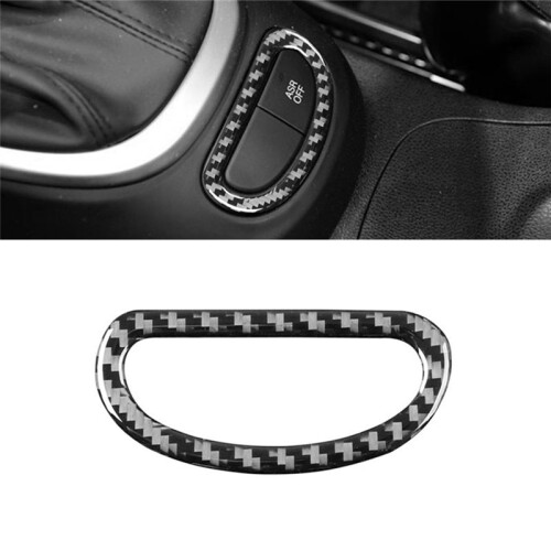 For  500L 2014-2017 Soft Carbon Fiber Car Central Console  Button Panel Cover Trim Interior Accessories 2
