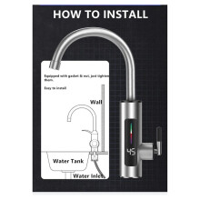 110V Hot Water Heater Faucet Instant Tankless Electric Kitchen Bathroom Fast Heating Tap Water Faucet with LED US Plug