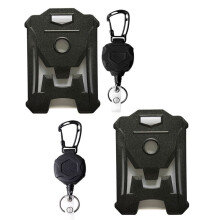 Confezione da 2 Porta Badge Retrattile, Portachiavi con Bobina per Badge Resistente con Porta Carte D'Identità, Portachiavi con Cordino Retrattile