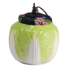 Pot à Thé en Céramique, Boîte de Rangement, Chou Chinois avec Couvercle, Organisateur, Pot de Rangement, Boîte à Thé pour Thé, Sucre, Café
