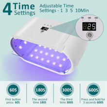 Enhanced Uv Light for Resin-Two-Sided with Digital Display Timer 48 LED Uv Resin Light,Foldable Uv Resin Curing EU Plug