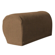2PCS Soft Stretch Plush Armrest Covers, Stretch Armrest Covers for Chairs/Sofas, Couch Arm Covers,Coffee Color