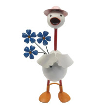 Garten-Entenstatue, Kunsthandwerksfiguren Aus Eisen, Stehende Kunstdekoration mit Bepflanzbarer Blumenvase, Wetterfest für Villa A im Freien
