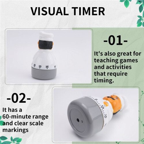 Egg Timer Short-Term Alarm Clock, 60 Minutes Kitchen Timer Cooking Baking Mechanical Countdown Timer Cooking Timer 2