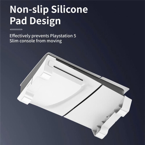 Horizontal Stand for PS5 Slim Console, Base Stand for PS5 Slim Disc & Digital Editions Game Console Dock Mount Holder 2