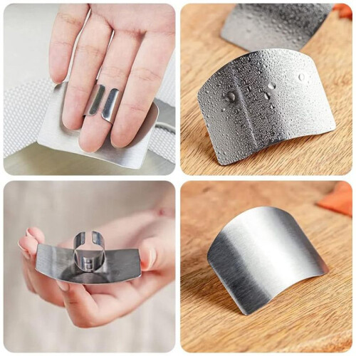 Protector de Dedos de Acero Inoxidable, Protector de Dedos Multifuncional, Protector de Dedos para Cortar Alimentos y Rebanar, Protector de Dedos