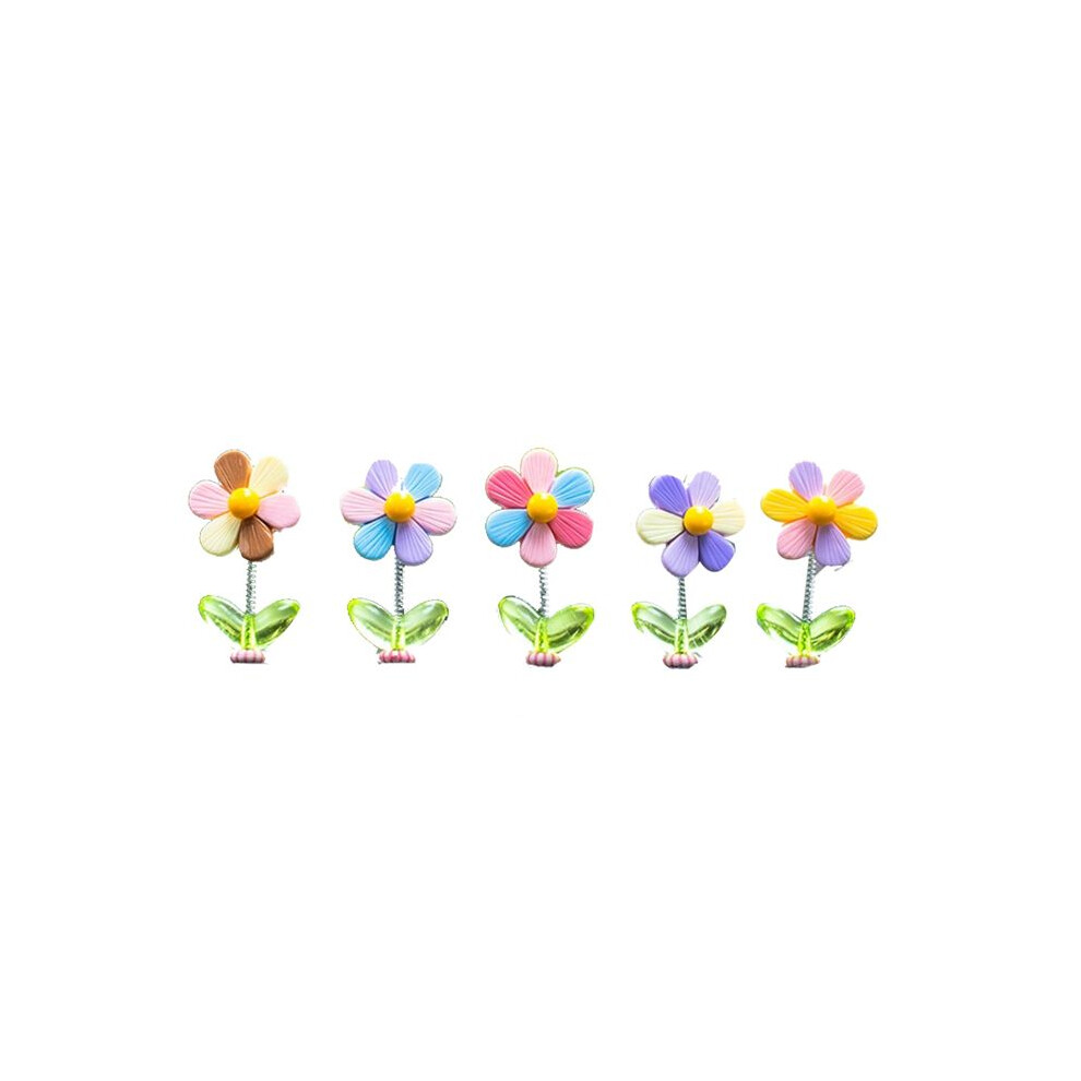 5Pcs Car Dashboard Rainbow Flower Ornaments Shaking Dancing Flower Cartoon Ornament Car Interior Cute Flower 4712660572297