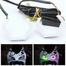2PCS RGB Angel Eyes Halo Rings Turn Signal APP Control Car UTV Motorcycle DRL Headlight Decorative Light 90Mm
