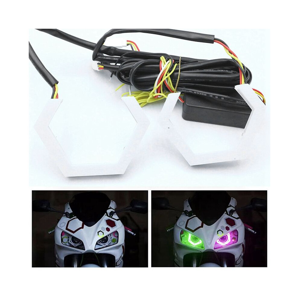 2Pcs Rgb Angel Eyes Halo Rings Turn Signal App Control Car Utv Motorcycle Drl Head Decorative 90Mm Light 4713955634904