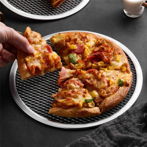 Tela de Cozimento de Pizza com Borda Sem Emenda de Alumínio de 12 Polegadas - Fluxo de Ar Perfeito e Nítido Aprimorado 1