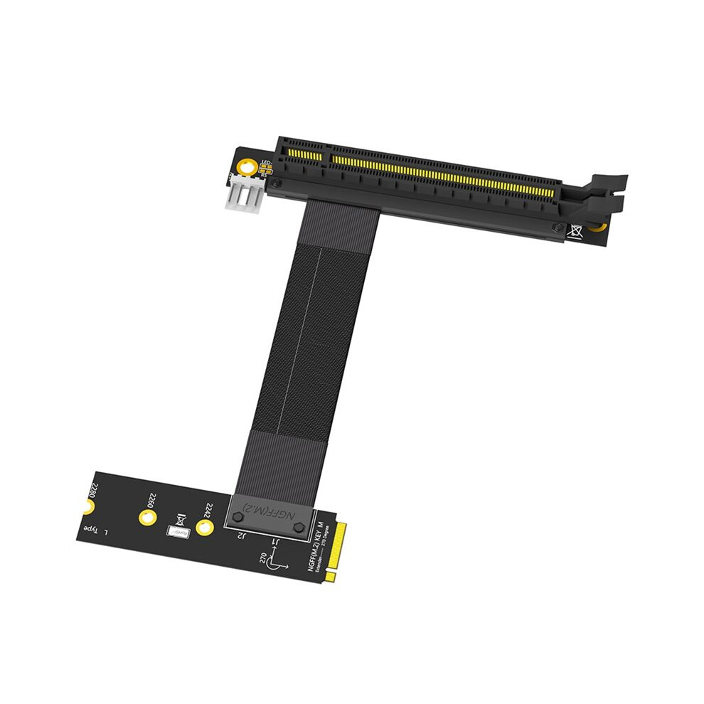 M.2 Ngff Key M To Pcie 16X Card Riser Adapter Card, Nvme To Pci-Express 16X Extension Cable(Left Direction) 4713116694945