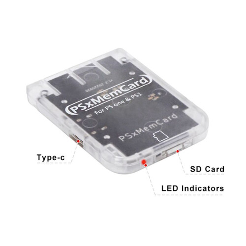 Psxmemcard PS1 Memory Card Save Game Data Support MicroSD Card for   1 PS One Console Transparent 2