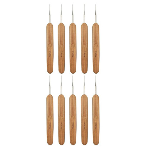 10PCS Dreadlock Crochet Hook Tool, Dreadlocks Crochet Hooks para Cabelo Madeira, Dreadlock Crochet Hook Tool