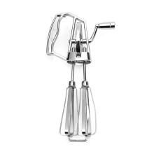 Manual Egg Beater Hand Crank - Stainless Steel Whisk, Ergonomic ABS Handle, Compact Design for Easy Mixing Silver