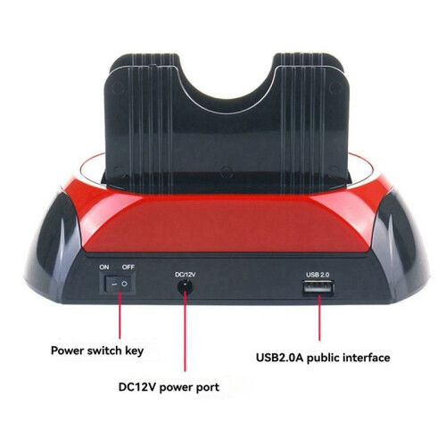 Estação de Encaixe de Disco Rígido de Slot Duplo para HDD /IDE de 2,5 e 3,5 Polegadas SSD USB Caixa de Gabinete de Disco Externo Plugue AU 1