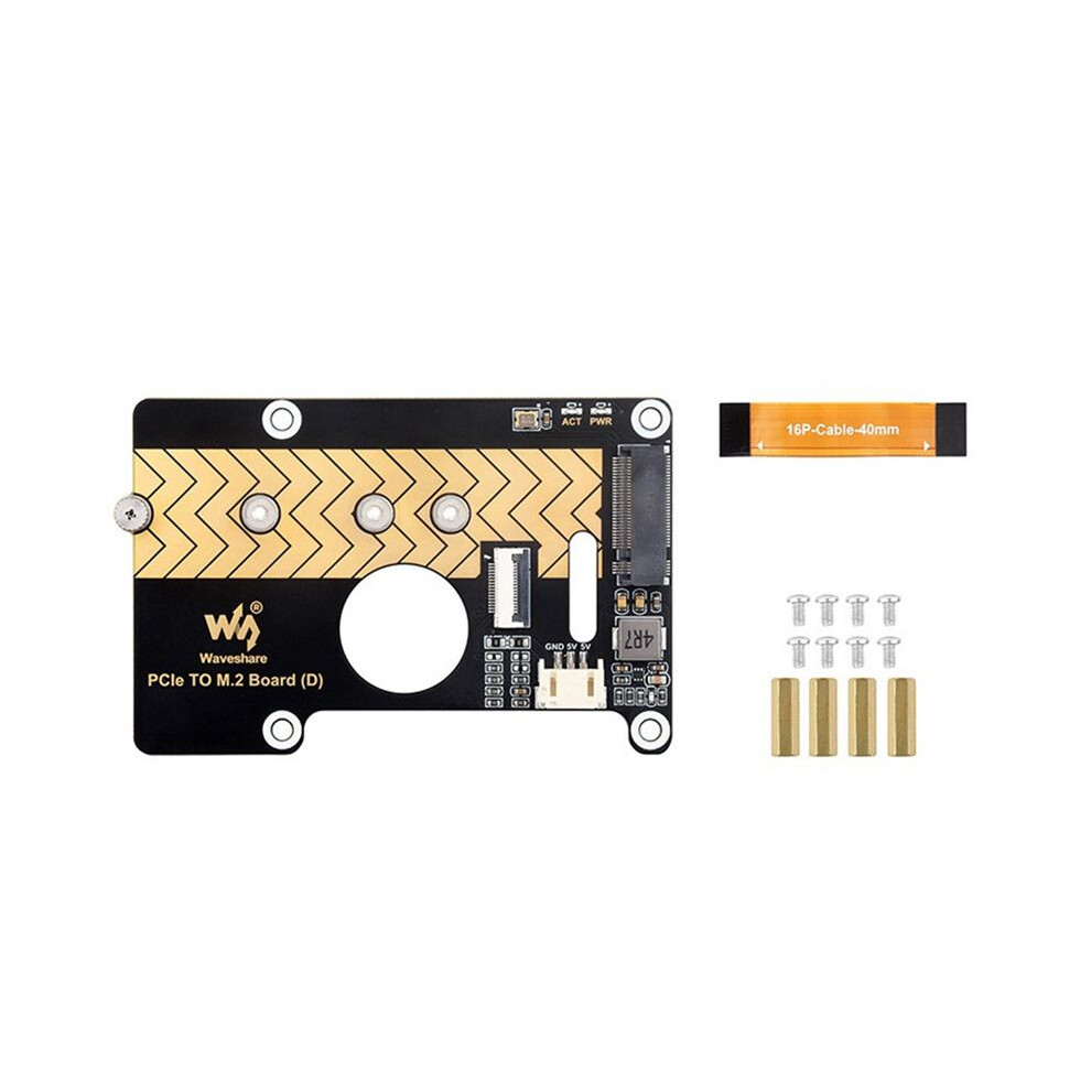 Waveshare Pcie To M.2 Adapter Board For Raspberry Pi 5 8Gbps Transfer Module Hard Disk Read/Write Faster Module 6032544093518