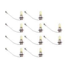10pcs Car Halogen Bulbs Vehicle Fog Light 12V H3 100W Yellow Bulbs
